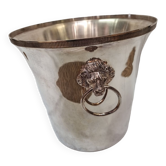 Silver metal champagne bucket lion's head