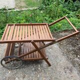 Wooden serving trolley