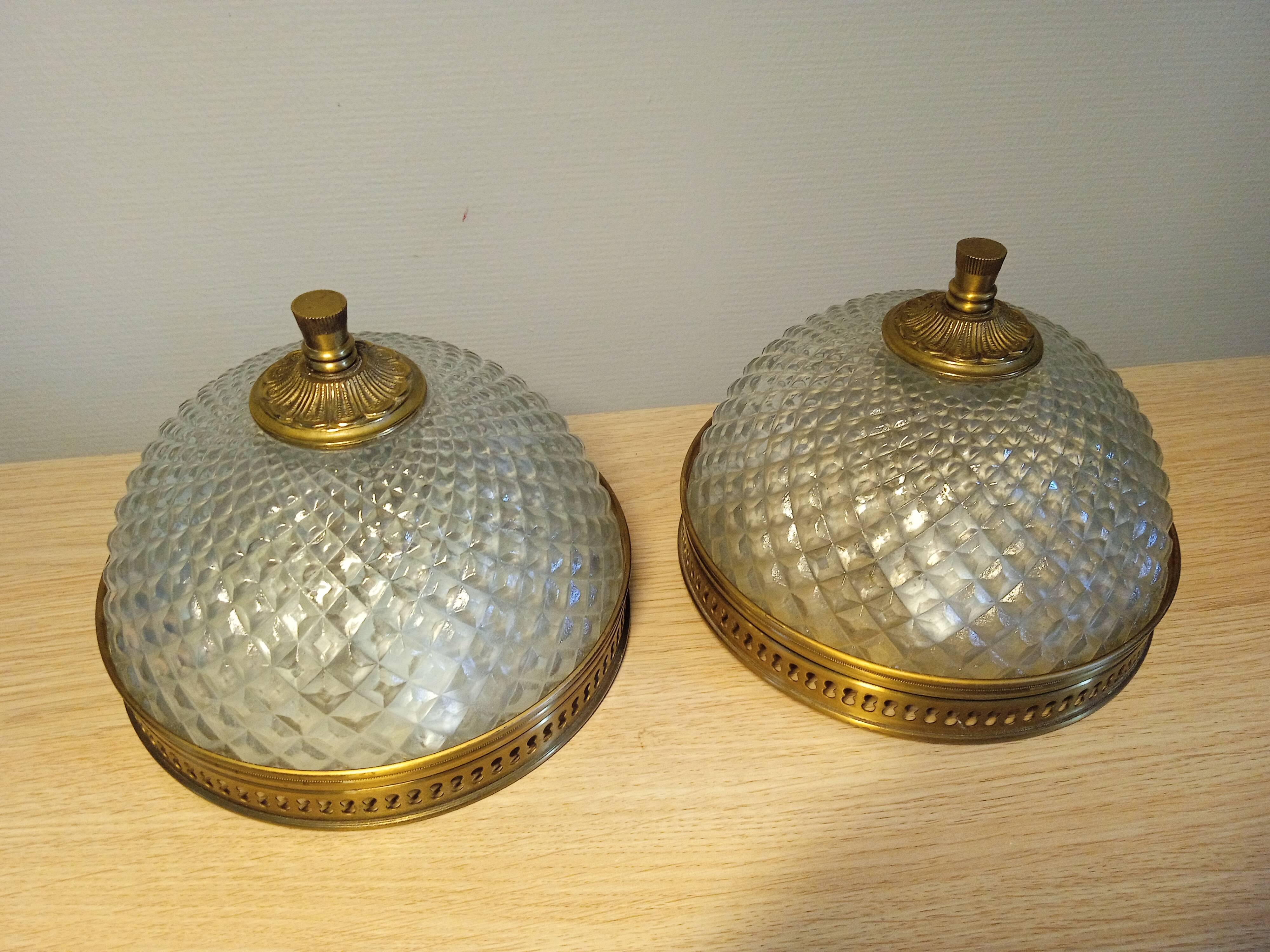 2 art deco style ceiling lights