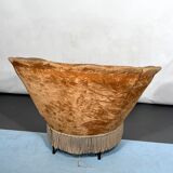 Set of two round velvet armchairs from 50s