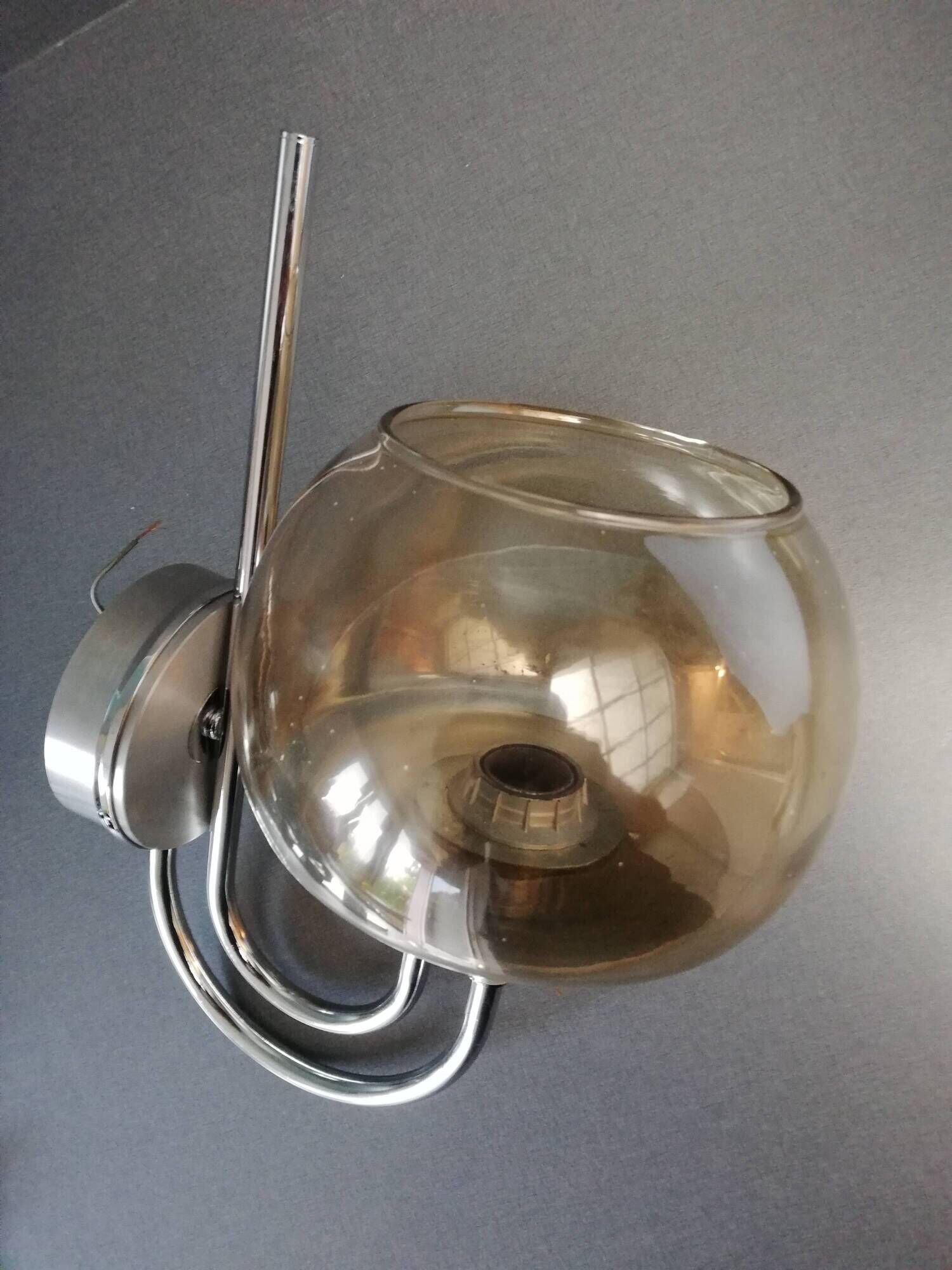 Aluminum and glass wall light Maison Sciolari