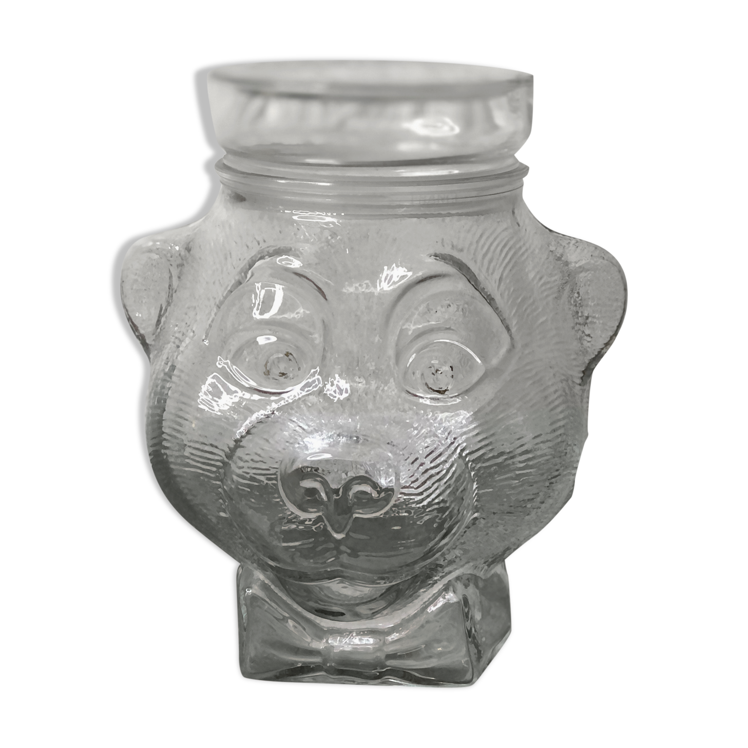 Glass jar candy box biscuit in the shape of bear head