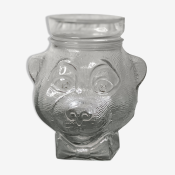 Glass jar candy box biscuit in the shape of bear head
