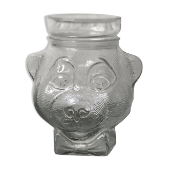 Glass jar candy box biscuit in the shape of bear head