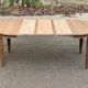 Renovated round Art Deco dining table, extendable, made of solid oak, 210cm.