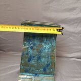 Vintage Modern Brutalist Blue Green Ceramic Vase Germany