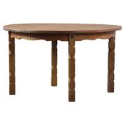 Vintage Danish Modern Oak Round Table, H. Kjærnulf style, 1960s