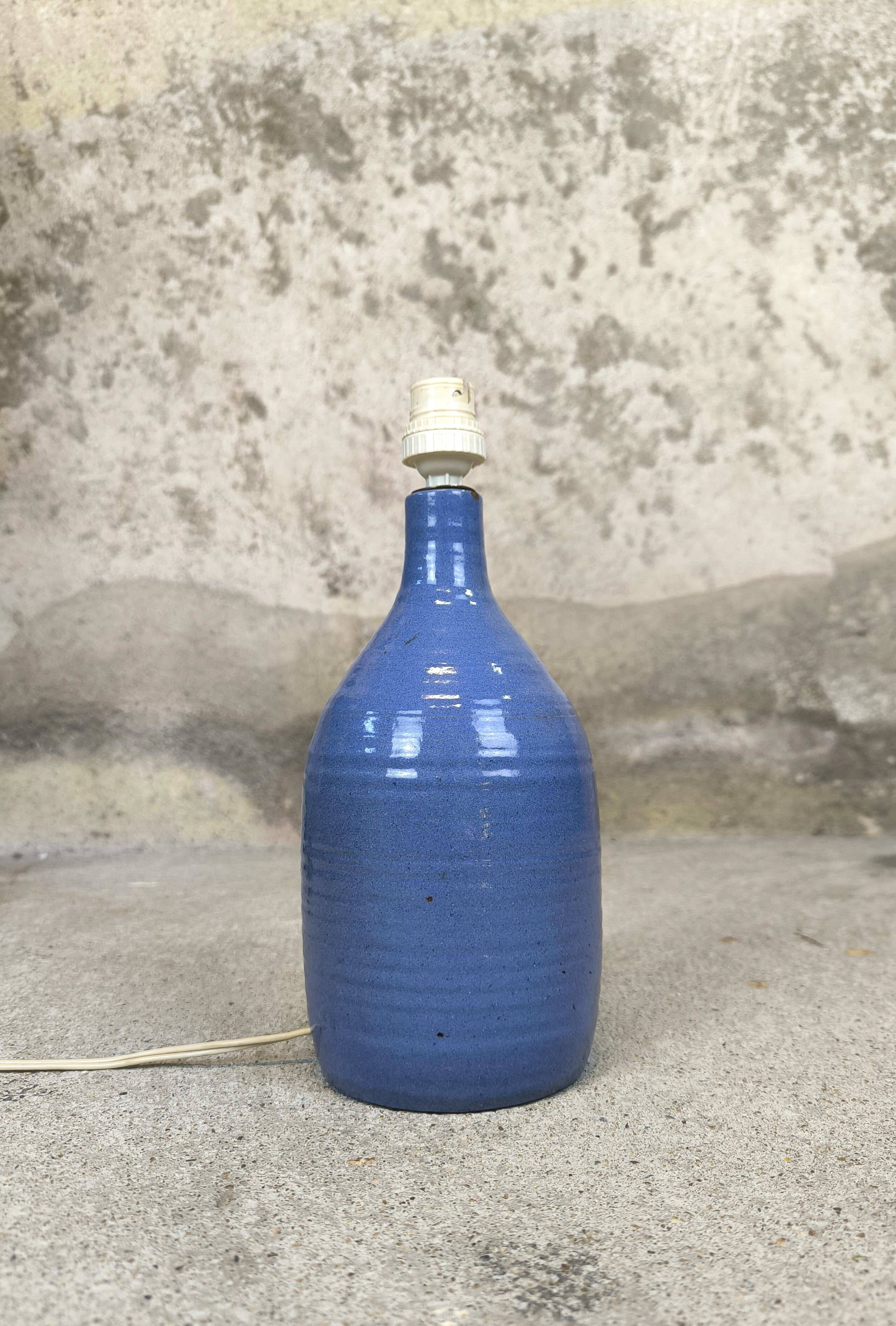 Vintage blue ceramic lamp