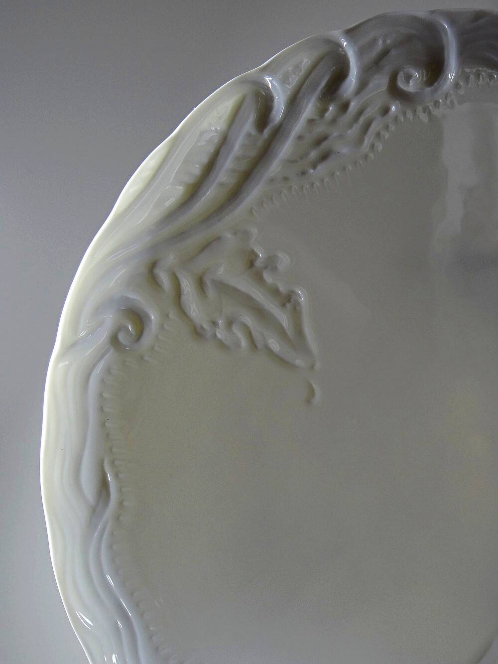Large vintage/antique white Limoges fine porcelain pie dish