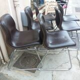 Set of 6 ergonomic chairs circa 1960