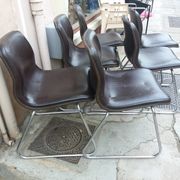 Set of 6 ergonomic chairs circa 1960