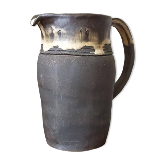 Enameled stoneware pitcher
