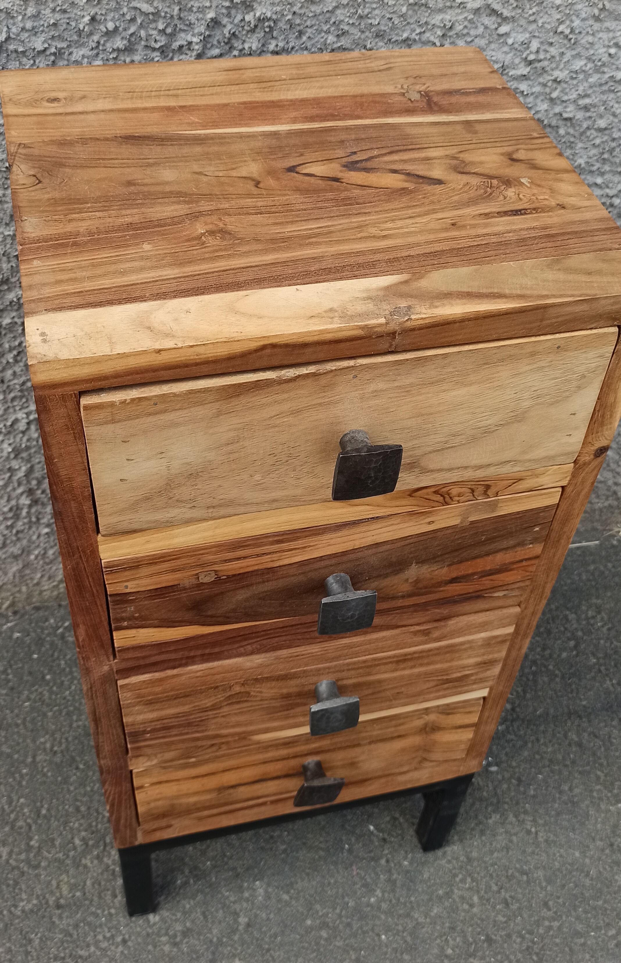 Pair of acacia bedside tables