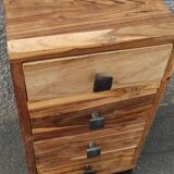 Pair of acacia bedside tables