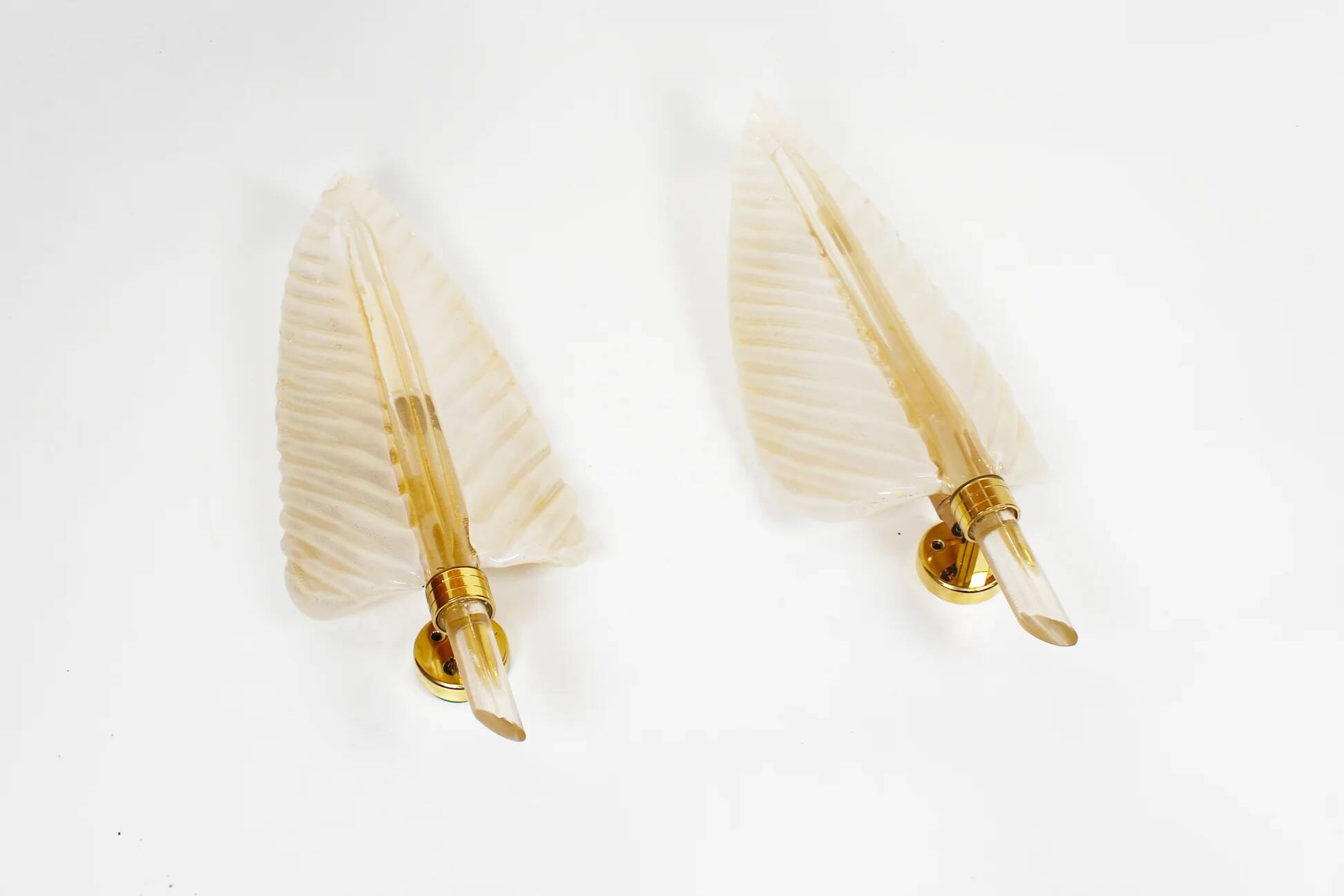 Rare set of 1960s Murano glass wall lamps by Barovier & Toso