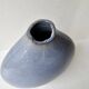 Free-form blue glazed ceramic vase - Height 17cm