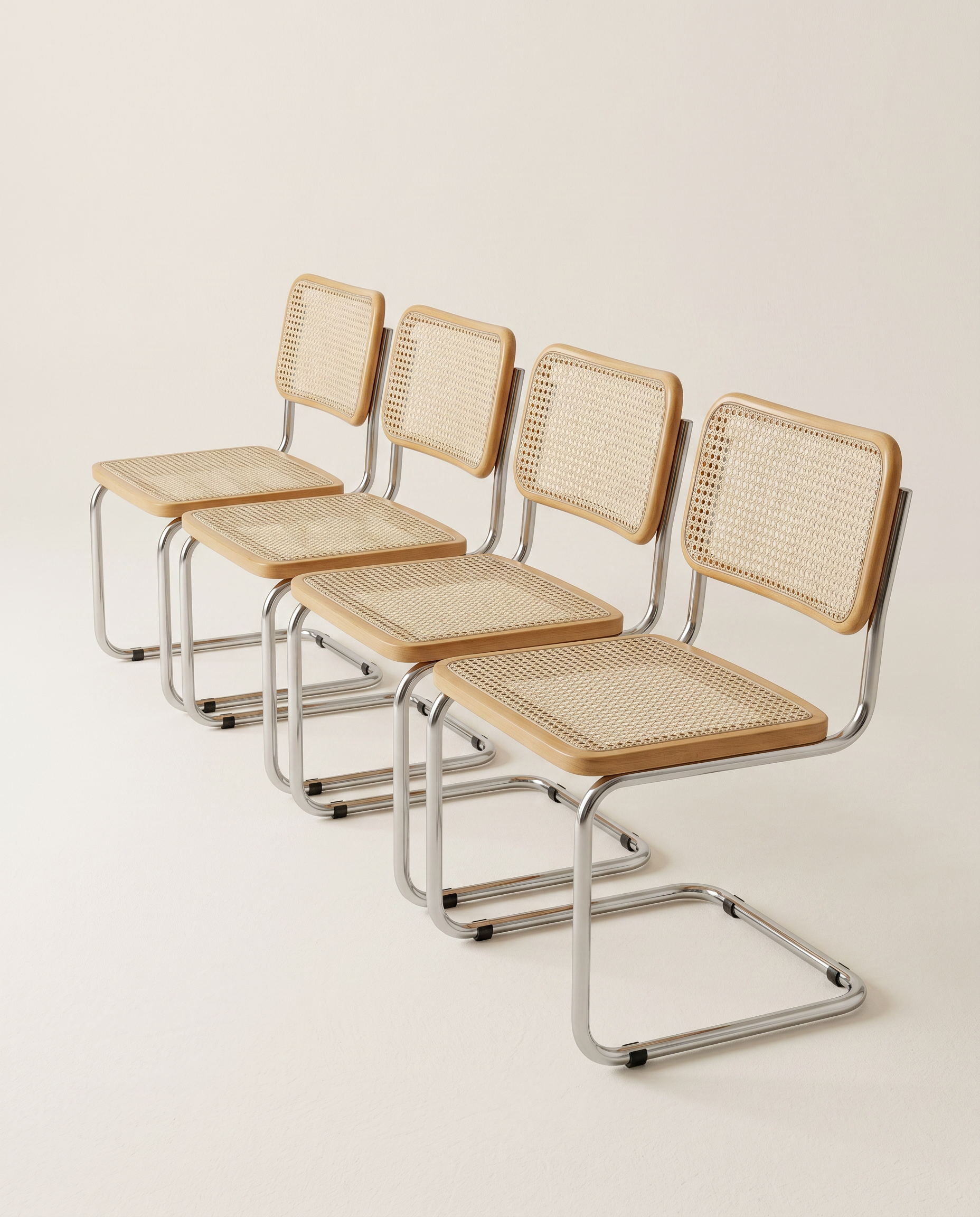 4 original Breuer chairs — made in Italy, 1993.