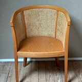 Fauteuil cabriolet bois et cannage