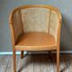 Fauteuil cabriolet bois et cannage