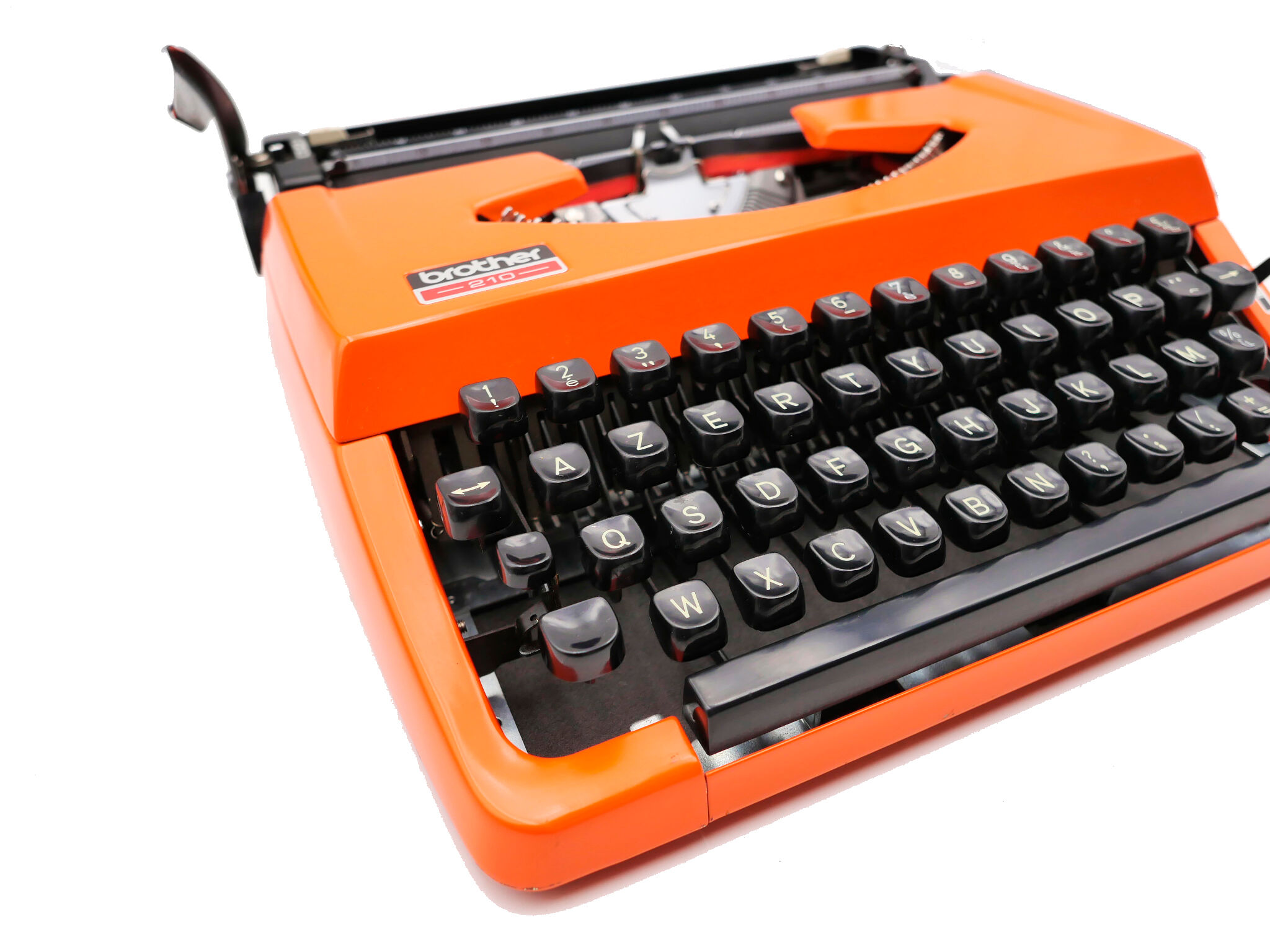 Revised orange brother 210 typewriter with new ribbon