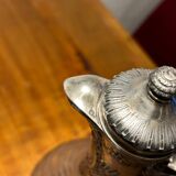 Carafe aiguière en cristal et argent vers 1890