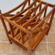 Vintage wooden magazine rack with drawer, English style, 60x45 cm.
