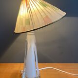 Lampe de table en verre blanc, années 60