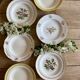 Set of 6 mismatched vintage soup plates