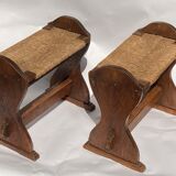 Antique monastry wabi sabi stool or hocker