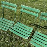 Set of 4 folding garden chairs - vintage green