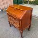 Louis XV solid wood and green leather writing desk secretary, 1950.