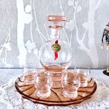 Rosé liqueur service in Hartzvillier crystal, handmade in France