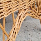 Rattan and wicker armchair 1960