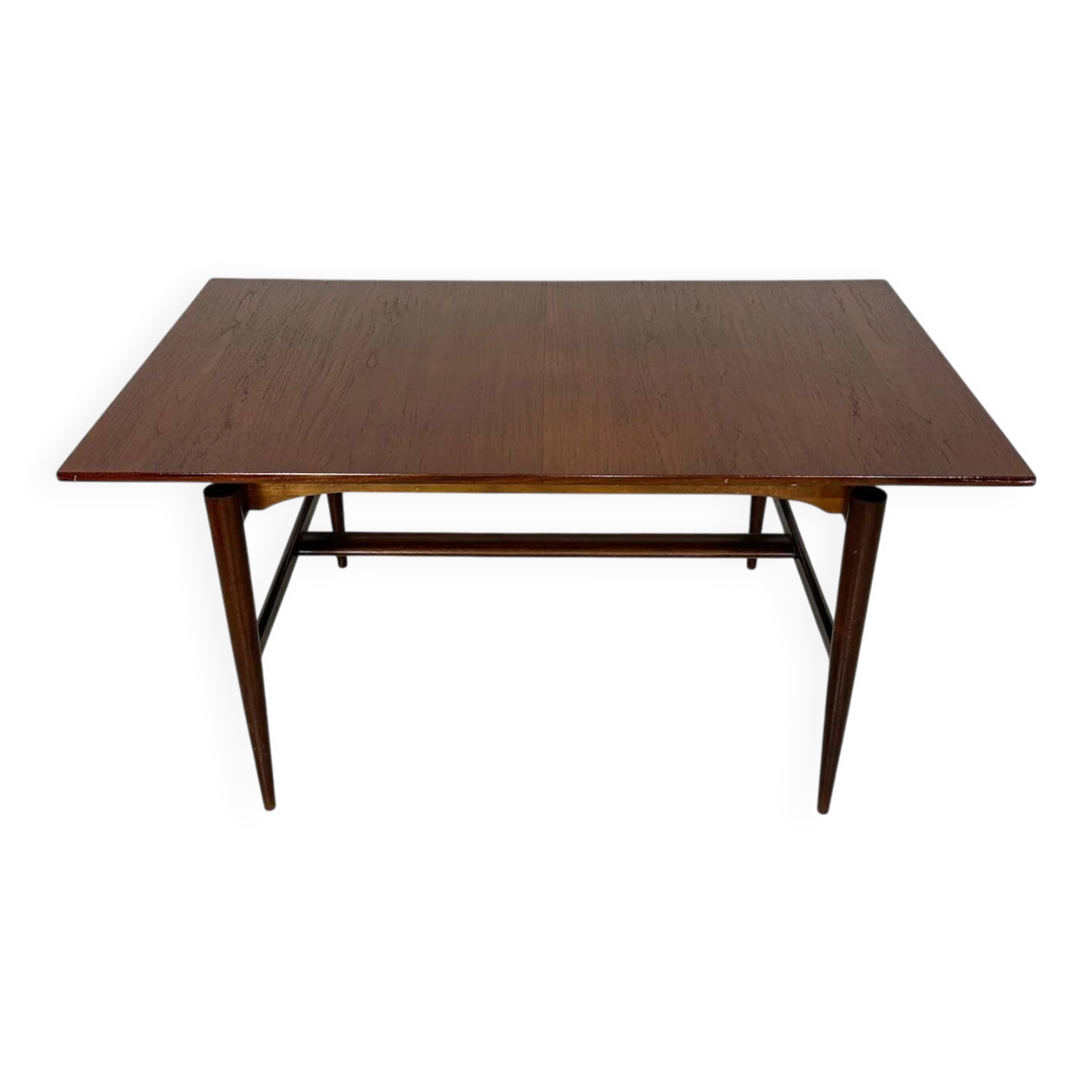1960s large vintage minimalistic teak extendable dining table
