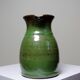 Small green pitcher enameled stoneware Sylvie Wlotkowski craftsmanship from Burgundy