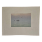 Lithograph by Henri Rivière The Beautiful Land of Brittany - Mist at Sea