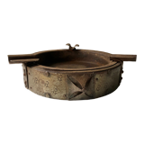 Wrought iron and wood ashtray, Brutalist style, 23rd century