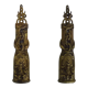 Pair of pharmacy storefront, doctor, caduceus bronze medicine. Early twentieth century