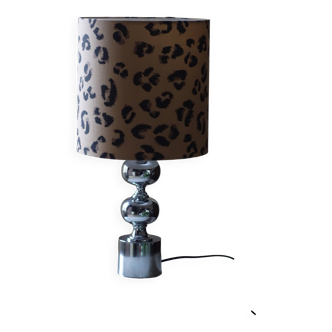 Delmas collection chrome-plated lamp with contemporary lampshade