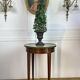 Gueridon in marquetry and marble top of Louis XVI style Napoleon III era