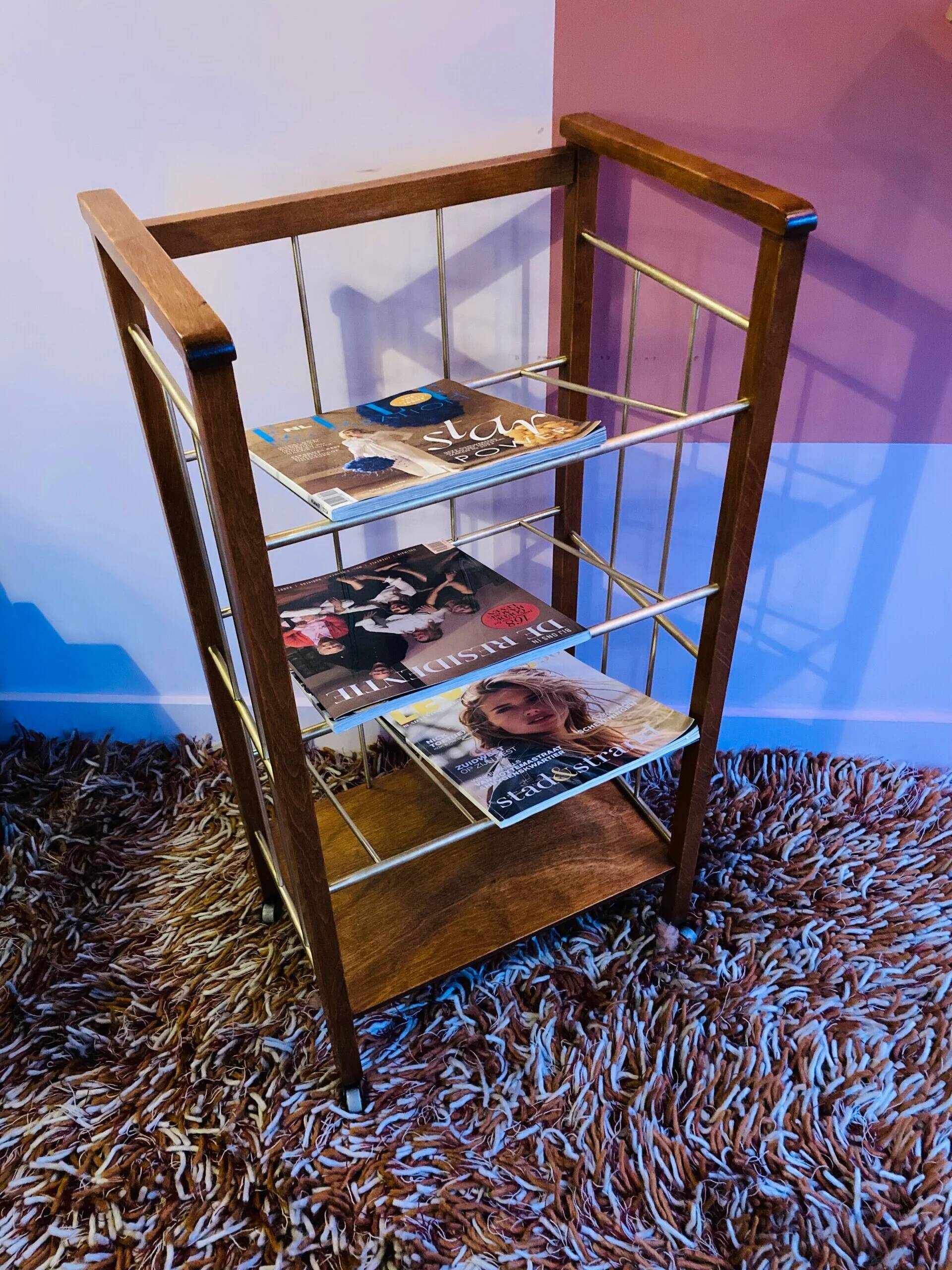 Vintage Scandinavian magazine rack, 1960s