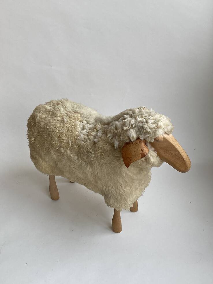 Vintage design sheep stool 1970