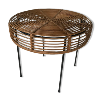 Rattan coffee table circa 1950