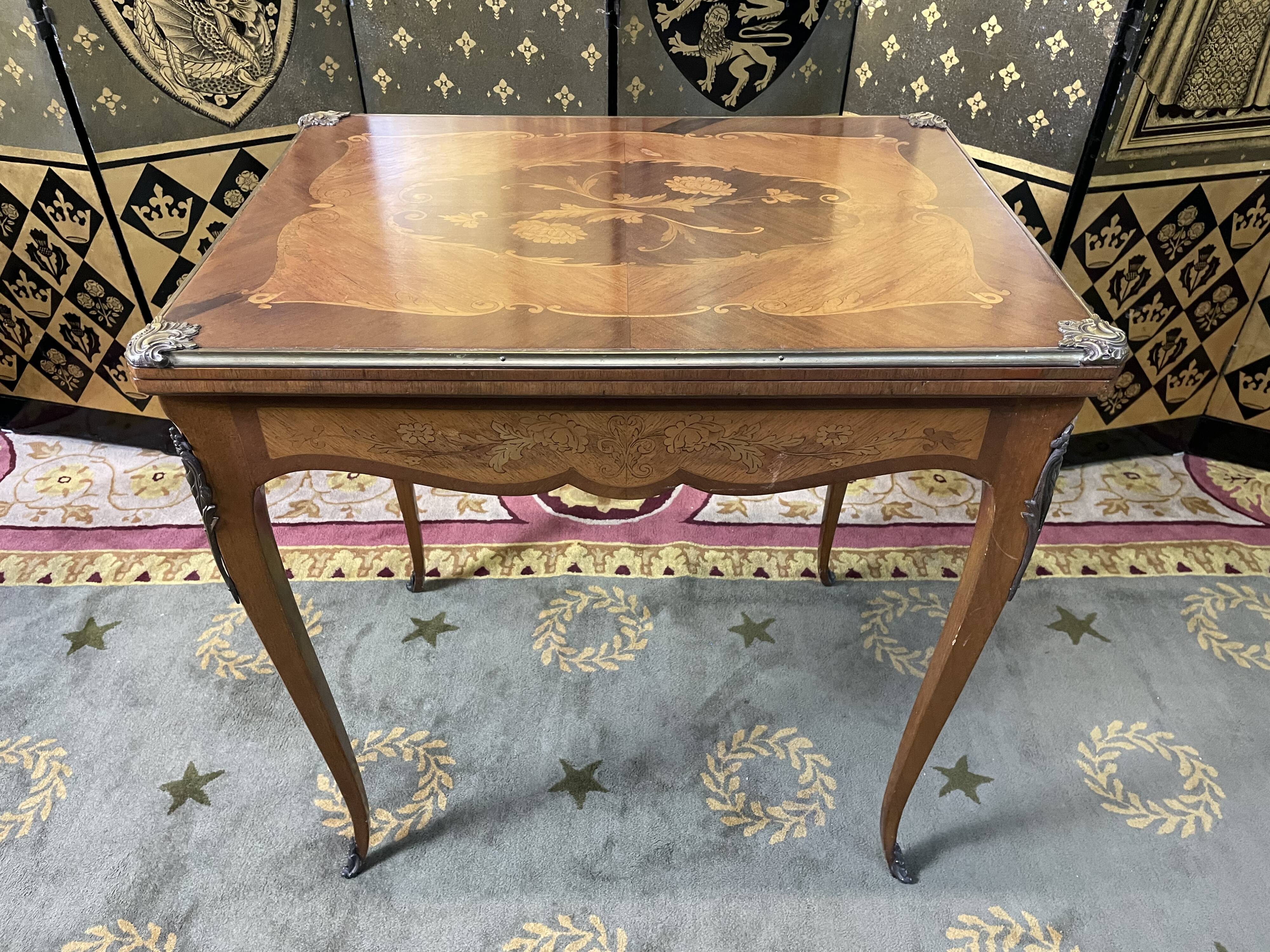 Louis XV style marquetry games table