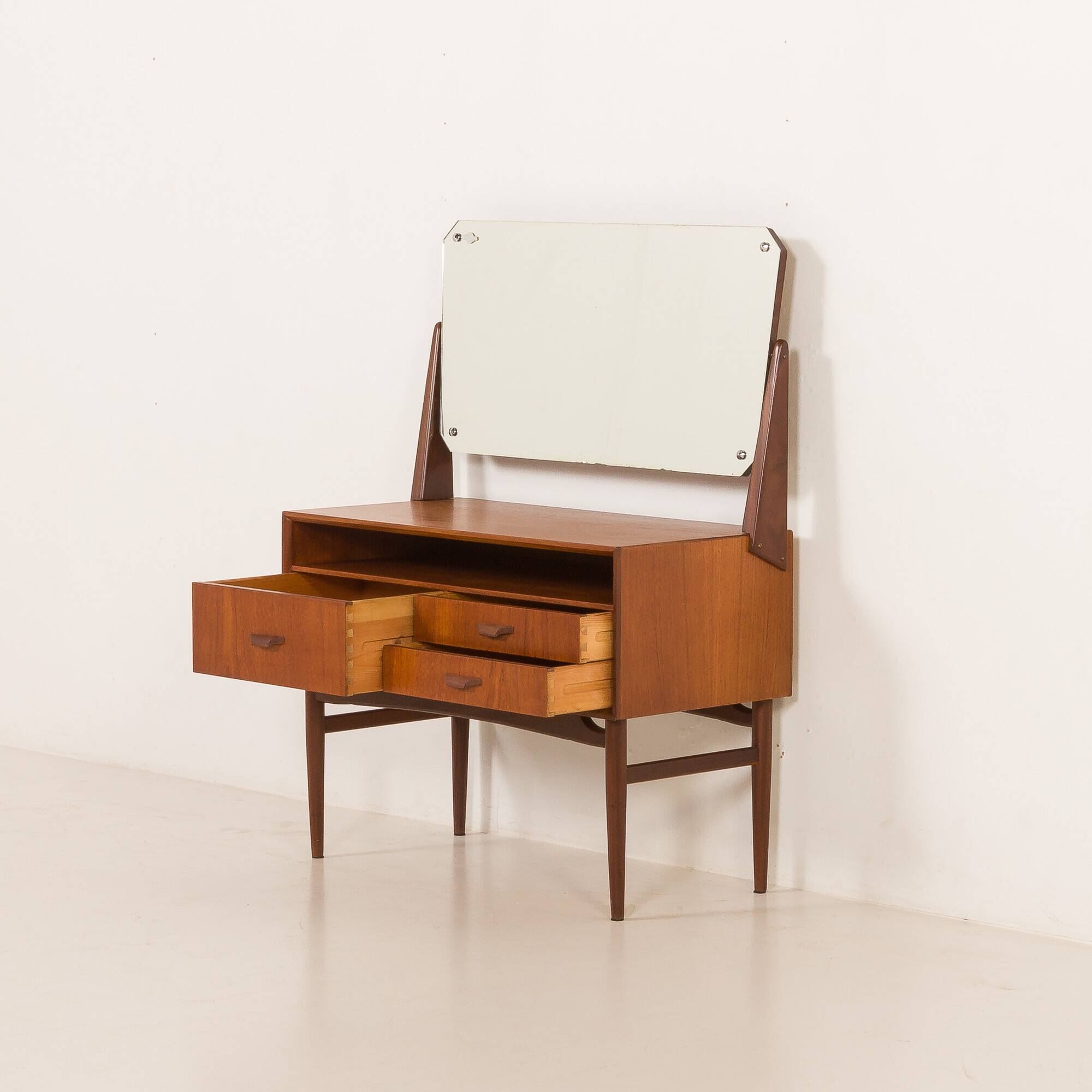 Scandinavian mid century vanity with adjustable mirror, 1960s