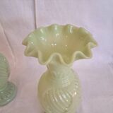 Pair of ceyladon opaline vases