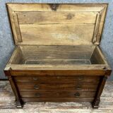 Empire period kneading trough chest of drawers in solid walnut circa 1820