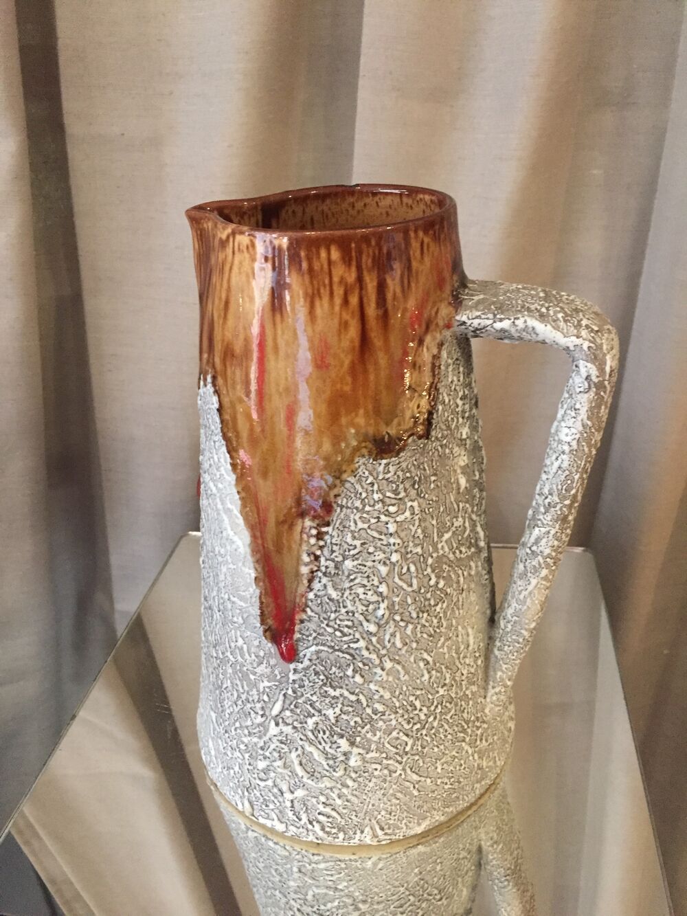 Vintage water jug or enamel vase