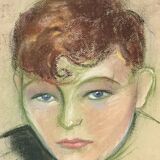 Pastel, portrait of a young adolescent signed L. Mayer, 20th century