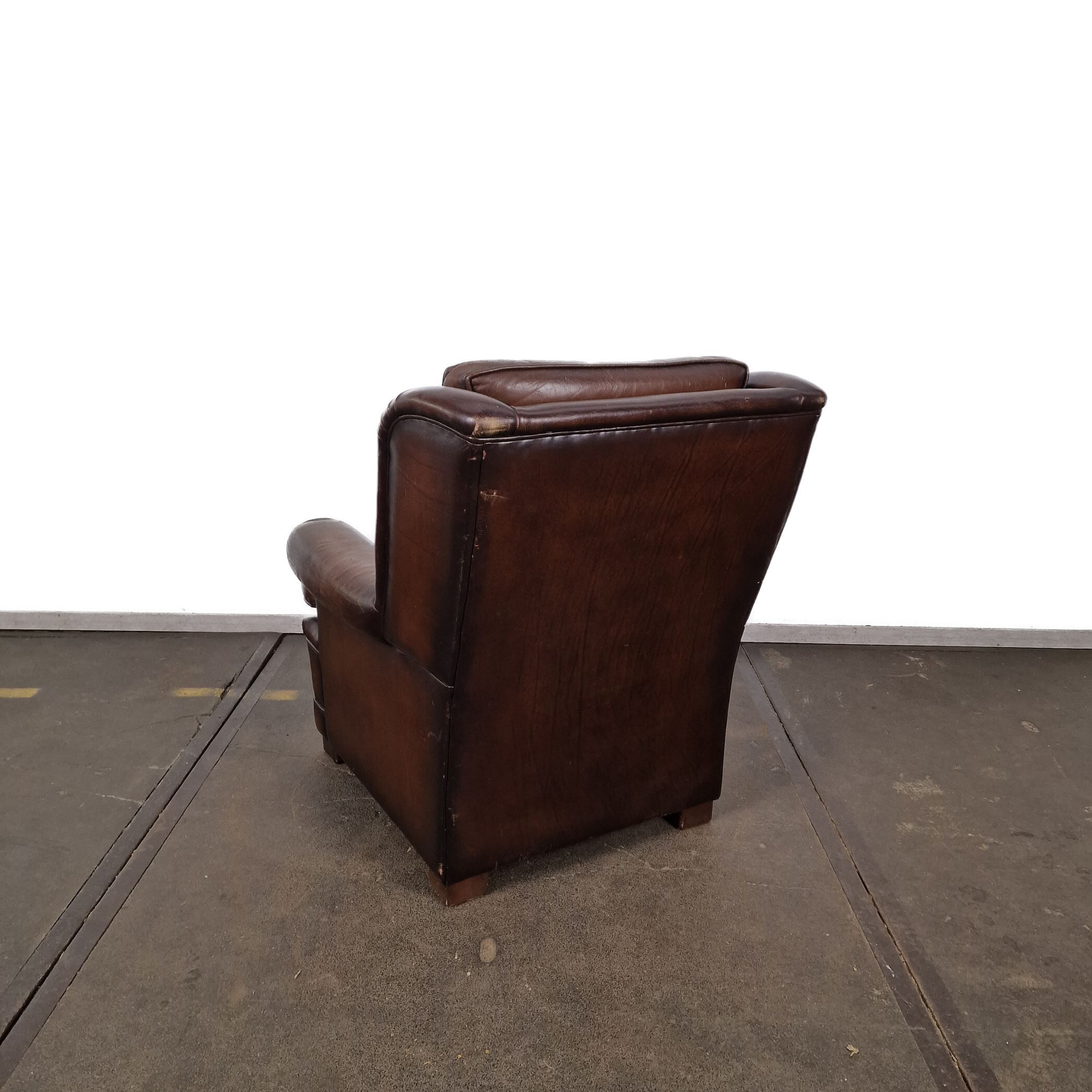 Vintage brown leather armchair